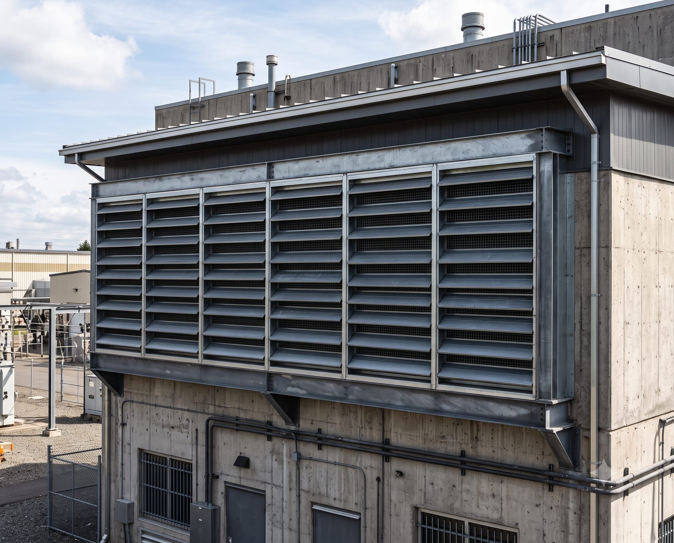 Power & Utility Buildings using functional industrial ventilation louvers