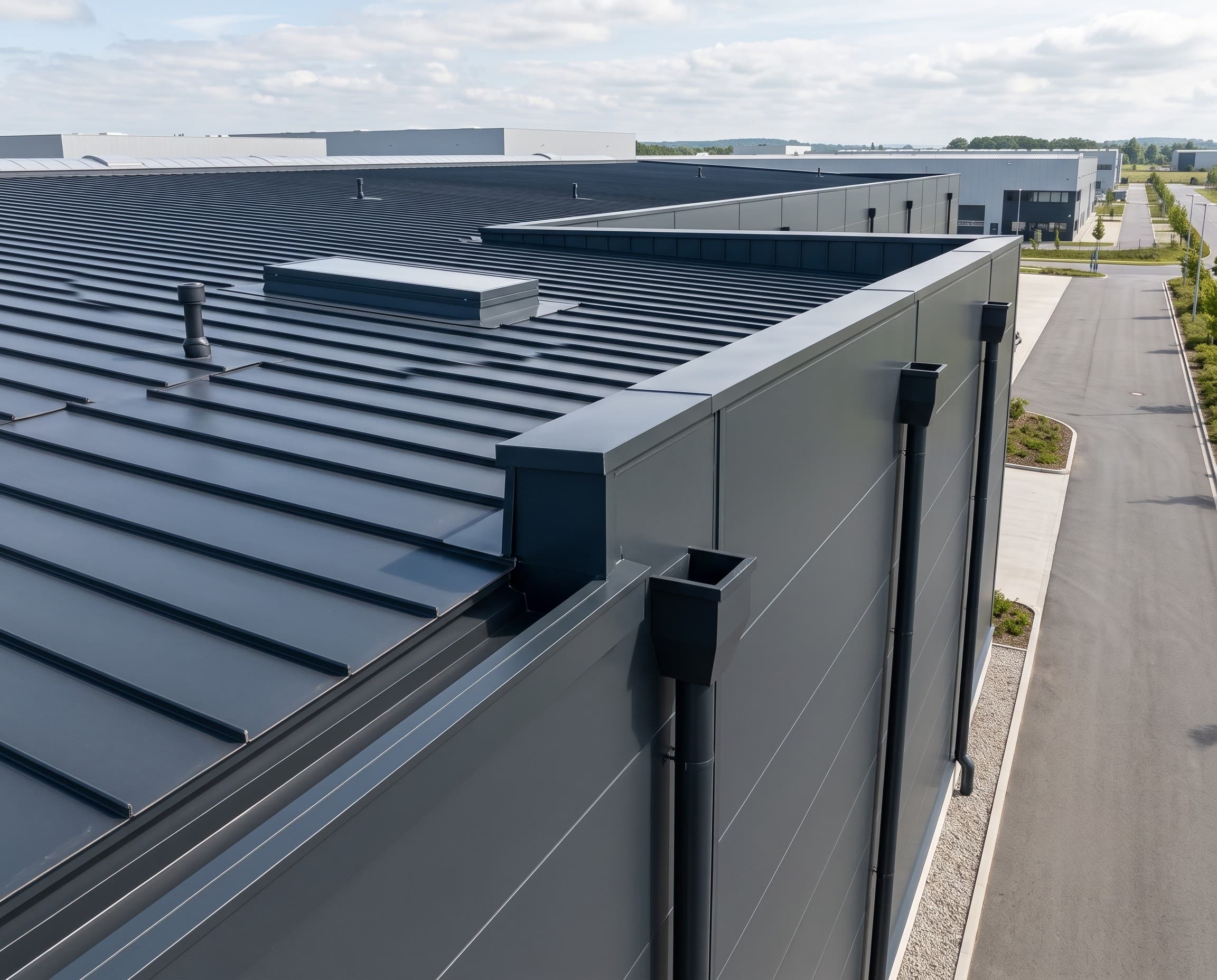 Commercial-Industrial Buildings using engineered roofing and wall-cladding accessories