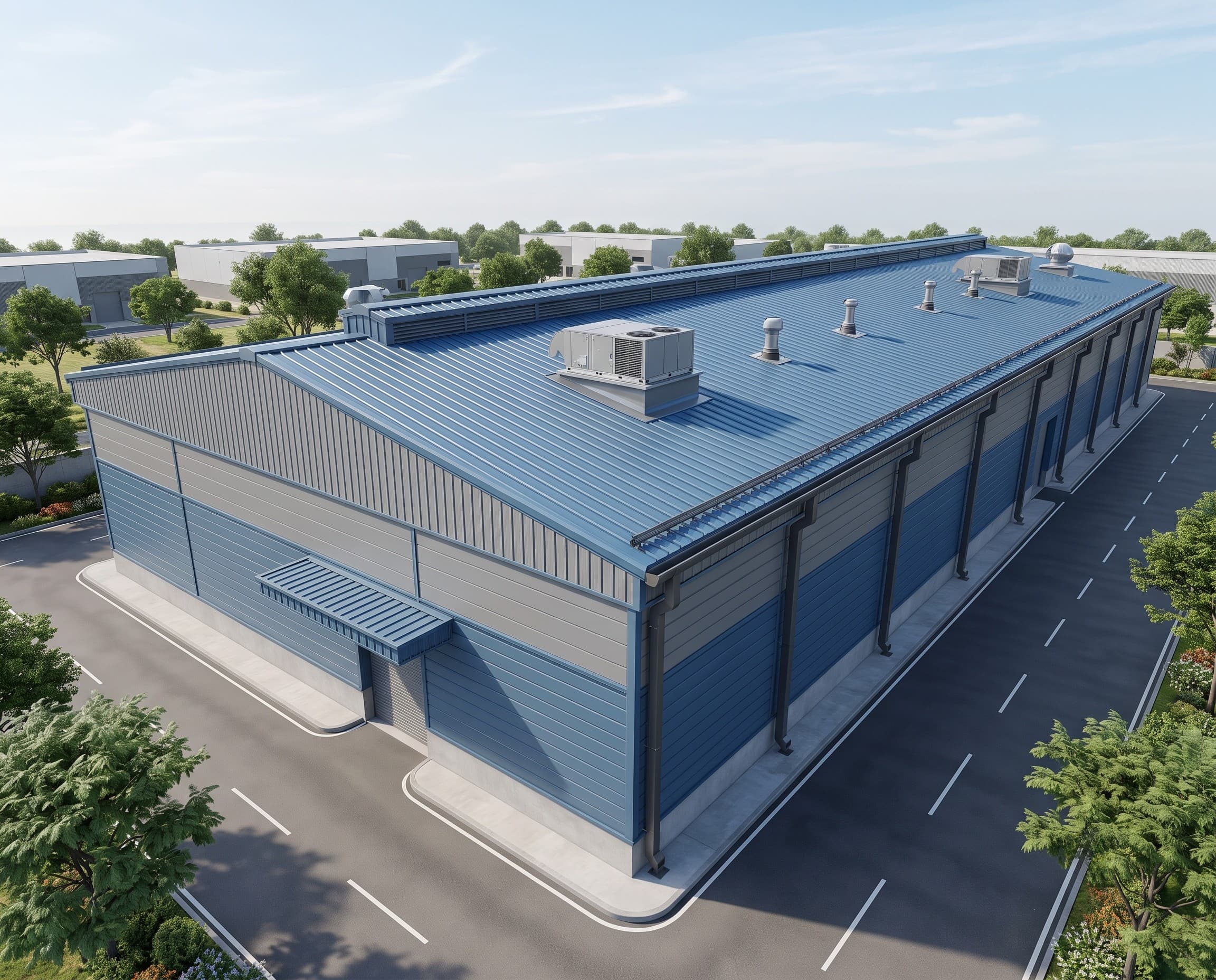 Agricultural & Infrastructure Buildings using engineered roofing and wall-cladding accessories