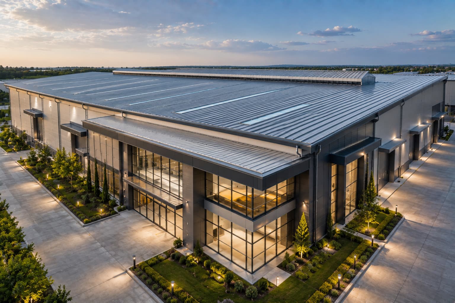 Commercial & Infrastructure Buildings with standing seam roofing system