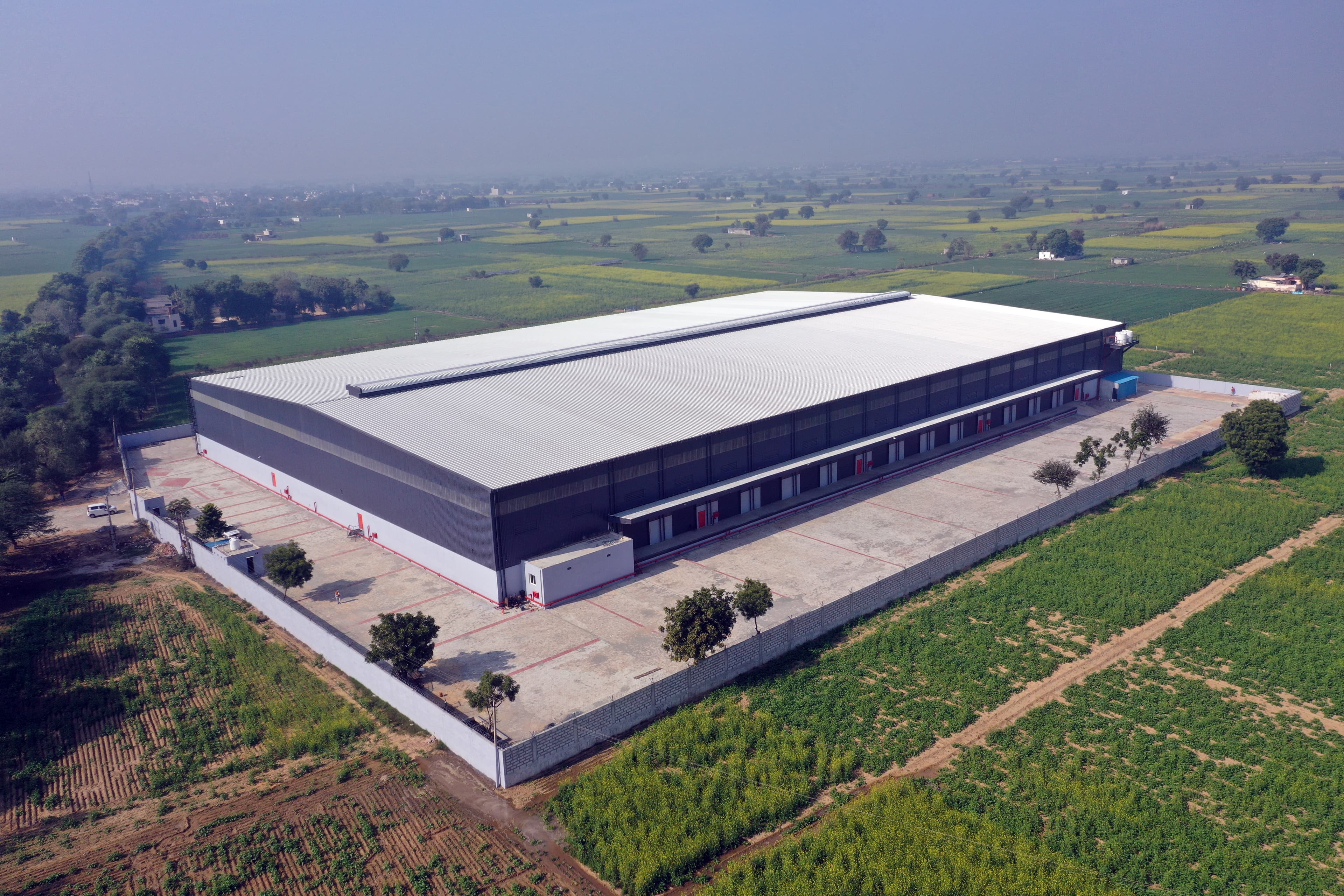Warehouse building designed for storage, logistics and loading operations