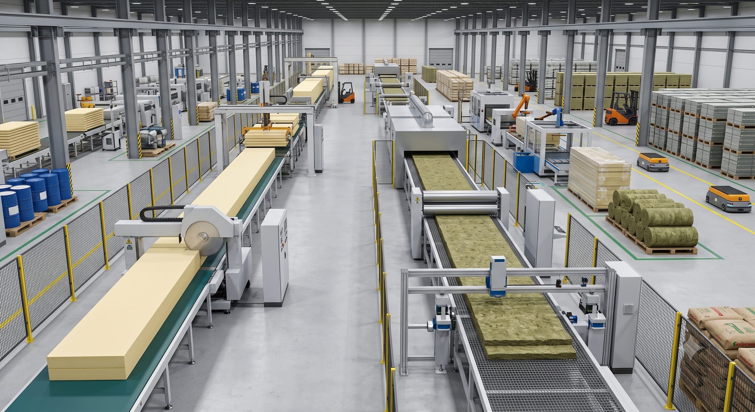 Industrial building insulation material manufacturing facility